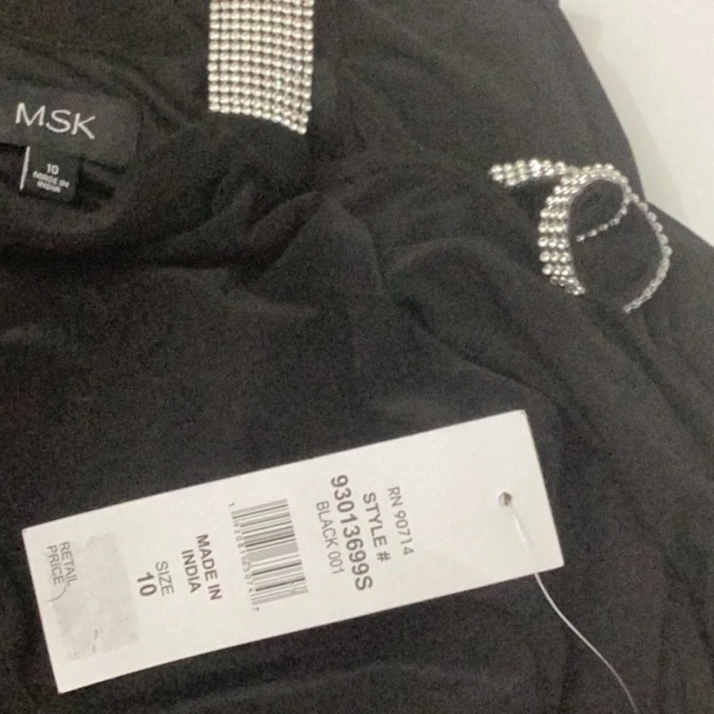 Women MSK Rhinestone Ladder Trim Sleeve Sheath Dress - Picture 10 of 10